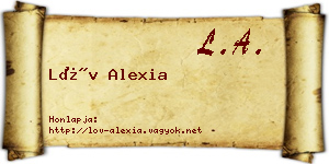 Löv Alexia névjegykártya